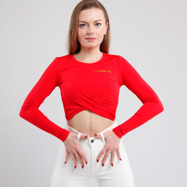 Czerwony top do tańca Mia z przodu