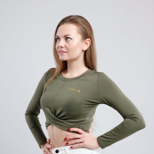 Zielony top do tańca Mia z przodu