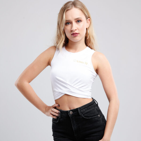 Biały top do tańca Mia Petit z przodu